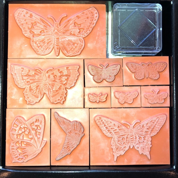 VICTORIAN BUTTERLIES Foam Rubber Stamp Set of 10 by Rubber Stampede - Picture 7 of 11